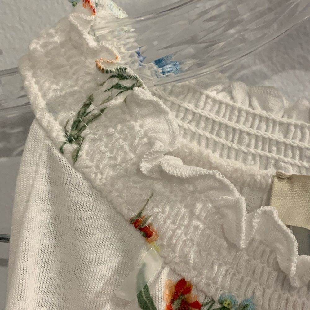 LOFT Floral Tank Top - White and Blue - Picture 9 of 10